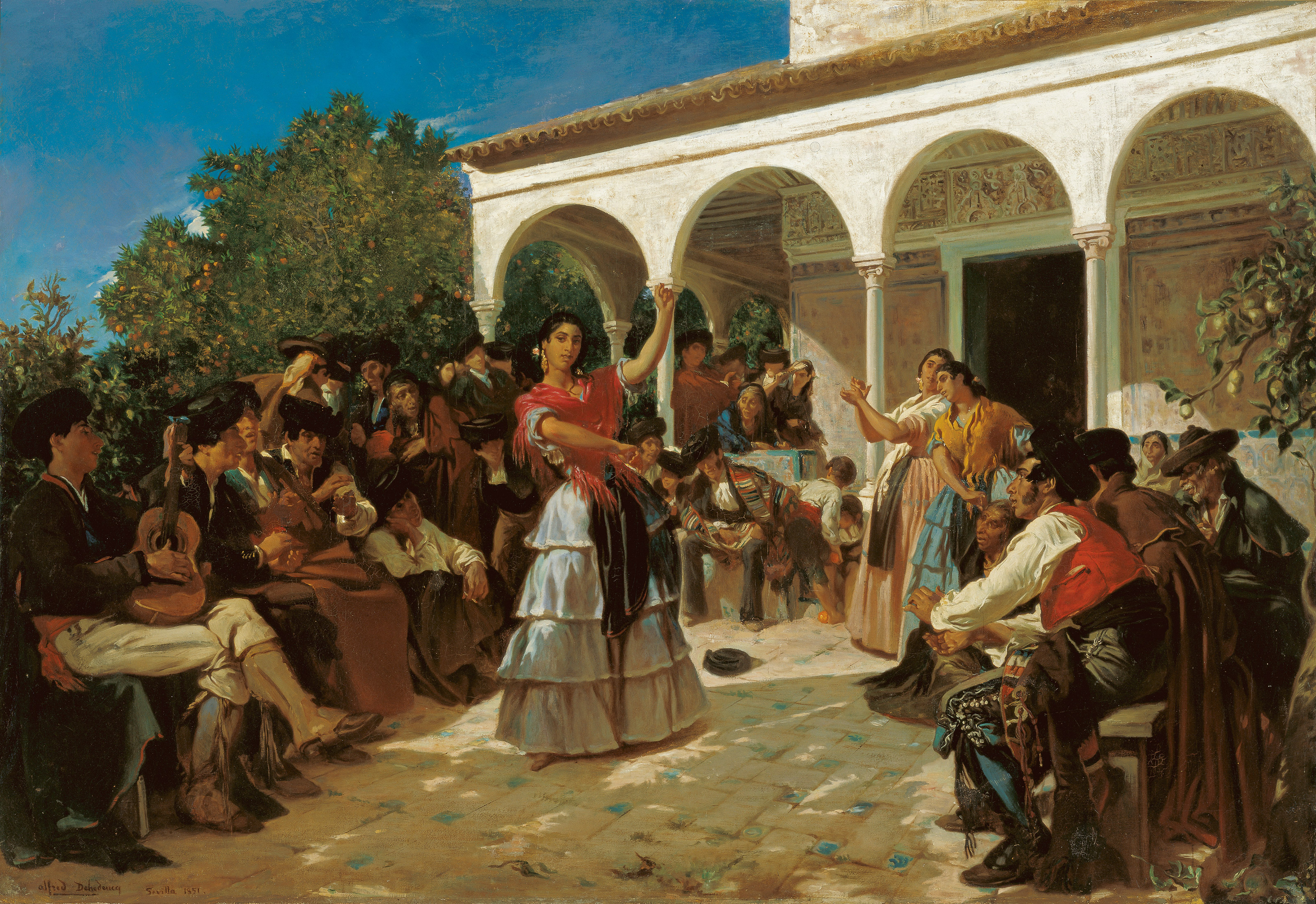 Un baile de gitanos en los jardines del Alcázar, delante del pabellón de Carlos V